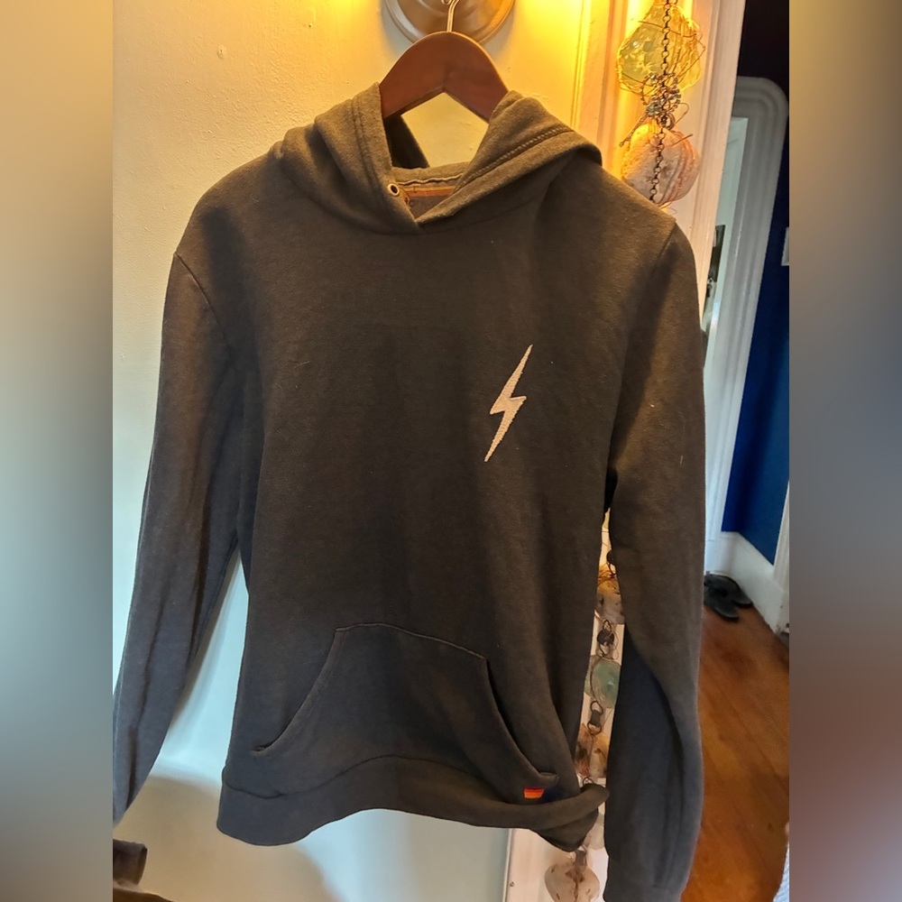 Aviator Nation Blue / Gray Lightning Bolt Hoodie